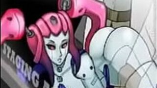 Девушка-робот с розовыми волосами. - порно видео